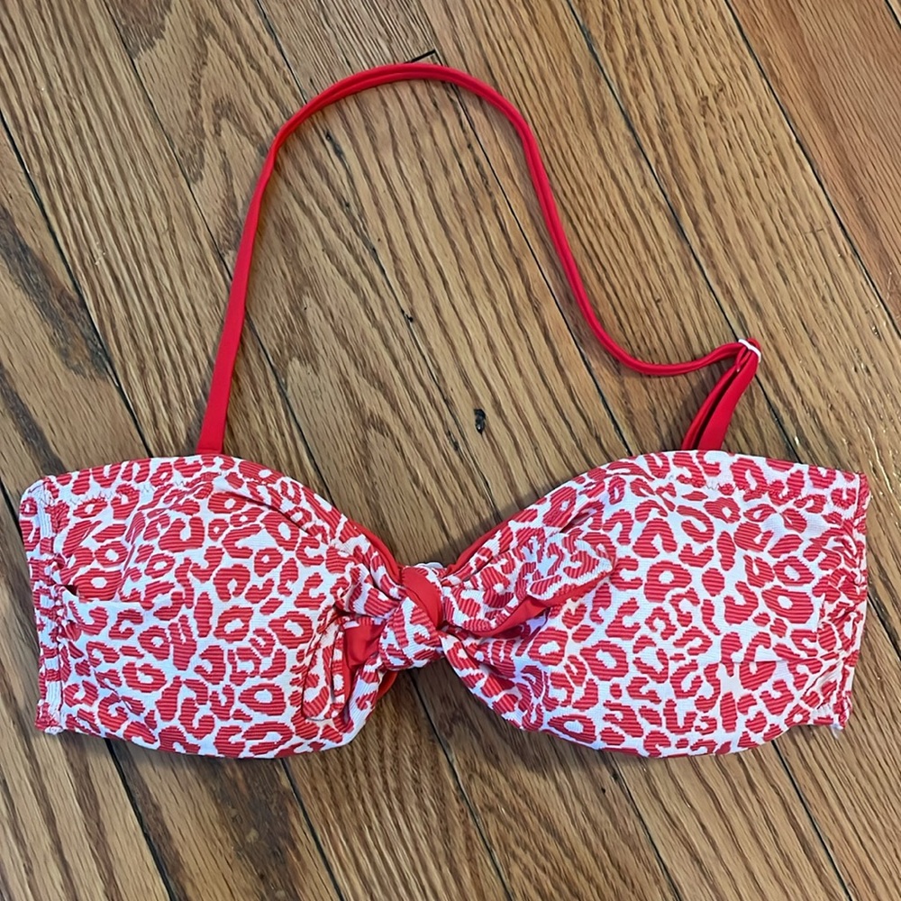 Lemlem Bikini‎ SET Halima Bandeau Top & Side String Tie Bottom in Red  S